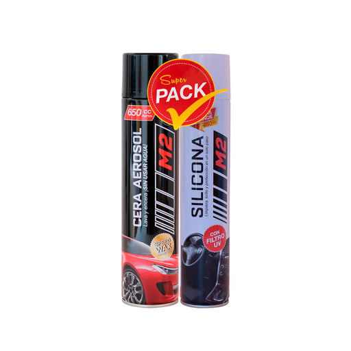 Pack Cera Aerosol 650cc + Silicona 650cc - M2