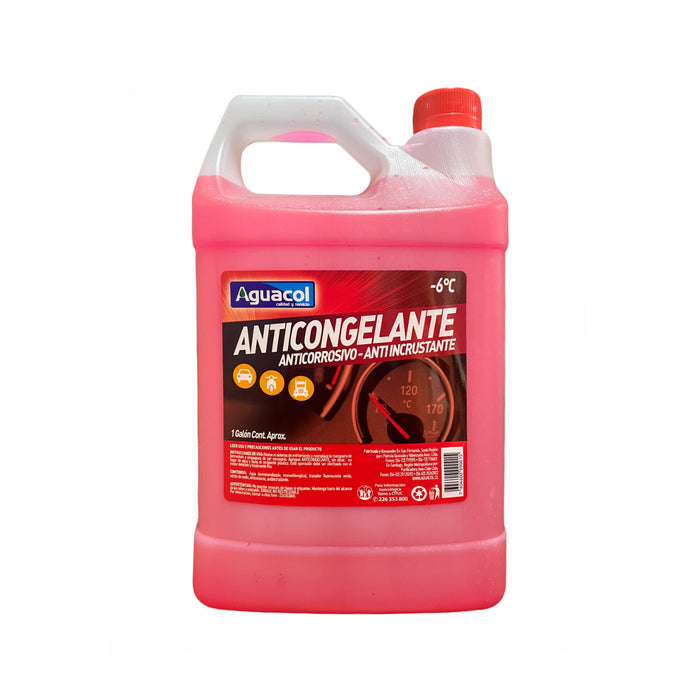 Refrigerante Anticongelante Anticorrosivo - Anti Incrustante -1°C Líquido Rojo 3.78L - AGUACOL