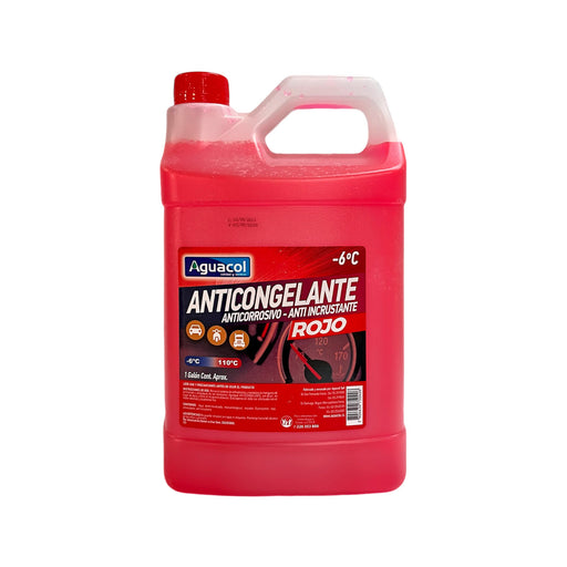 Refrigerante Anticongelante Anticorrosivo - Anti Incrustante -6°C Líquido Rojo 3.8 L - AGUACOL