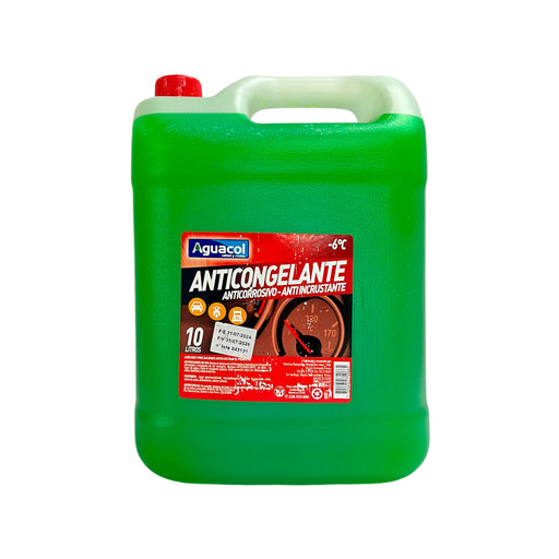 Refrigerante Anticongelante Anticorrosivo - Anti Incrustante -6°C Líquido Verde 10L - AGUACOL