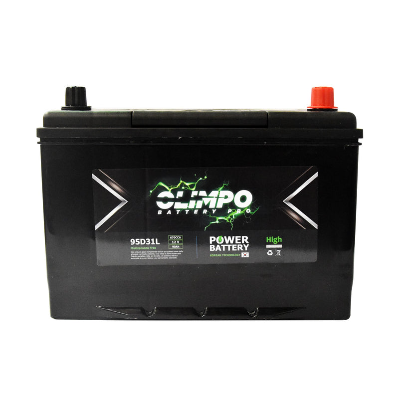 Batería de Auto 12V 90 AMP CCA 670 (+ DER) 95D31L - OLIMPO