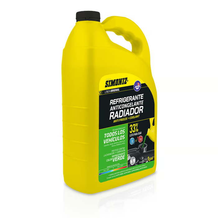 Refrigerante Anticongelante Coolant Verde 33% -18°C / 126°C - SIMONIZ